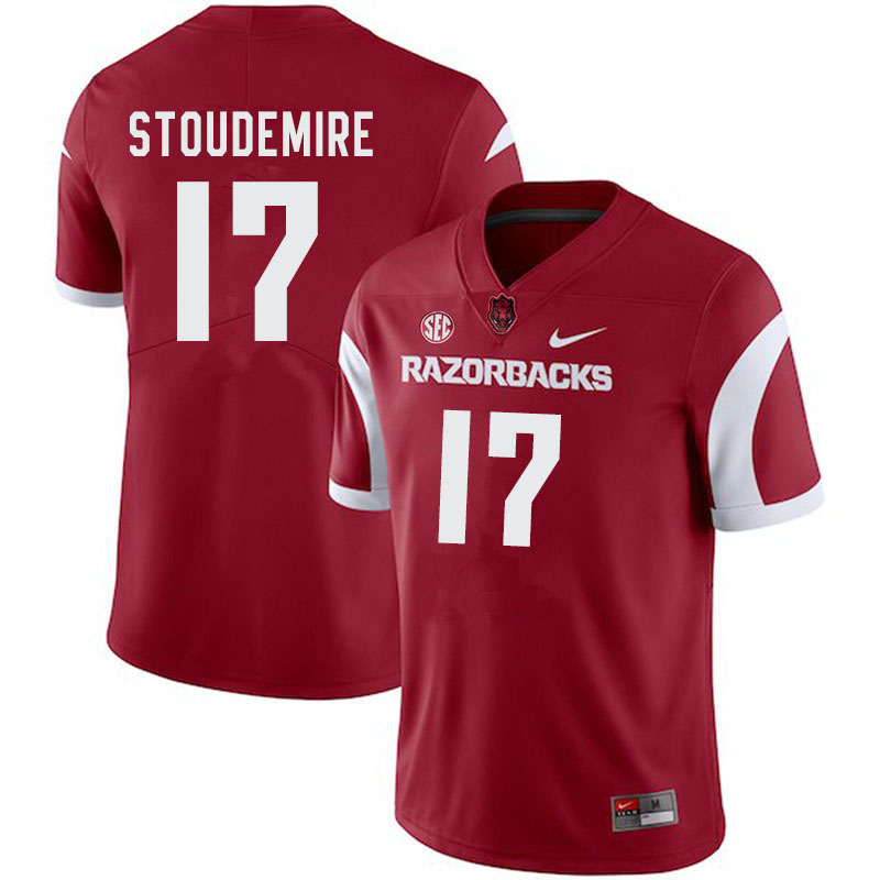 Men #17 Jimmie Stoudemire Arkansas Razorbacks College Football Jerseys-Cardinal